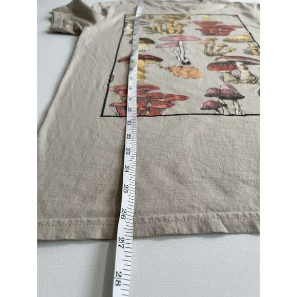 Cottagecore Mushroom Beige Cotton Nature T-Shirt Vintage-Style Womens Small - Picture 5 of 6